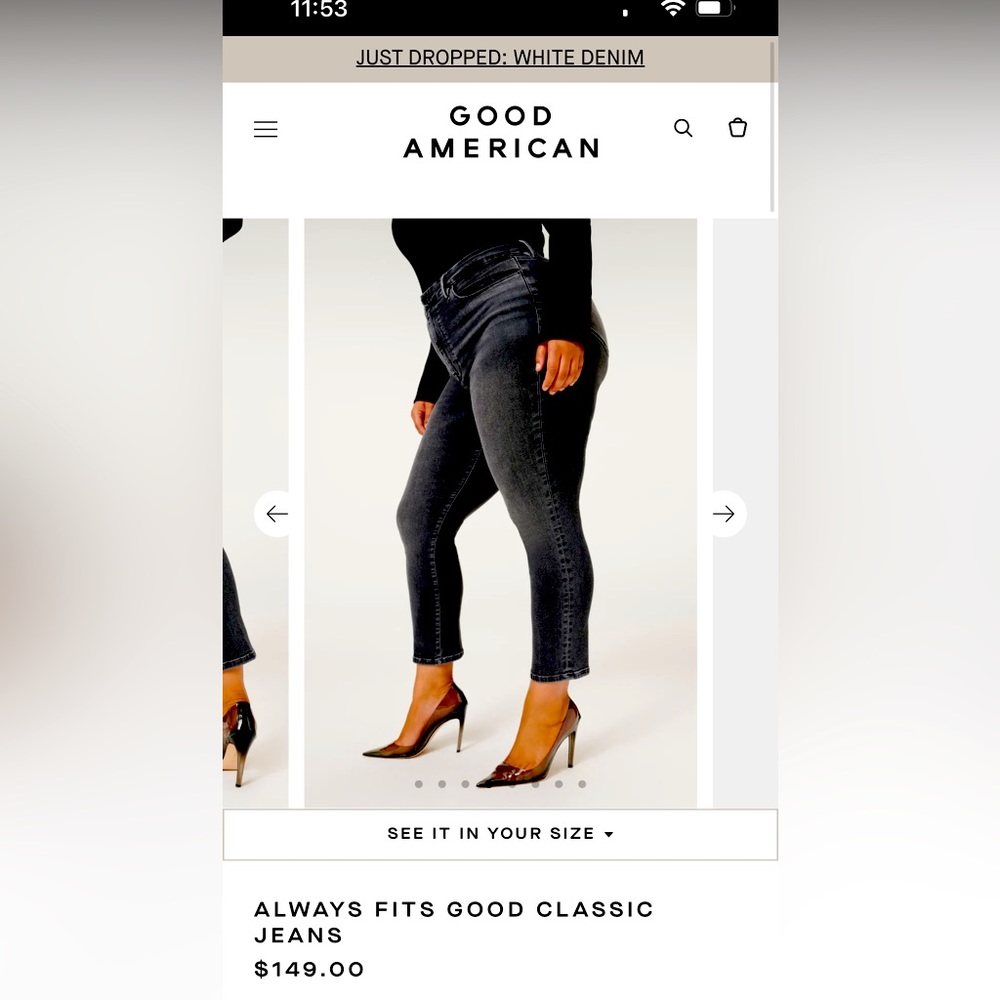 Good American Always Fit Good Classic- 4 Way Stretch fits size 14-18!!